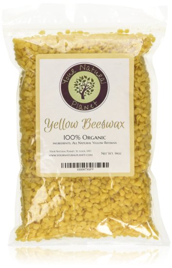Organic Yellow Beeswax Pellets by Your Natural Planet - 14oz - Tested and Certified 100 Organic by Ecocert