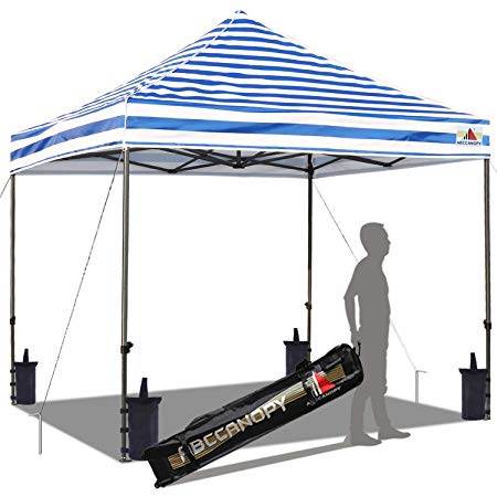 ABCCANOPY Pop up Canopy Tent Commercial Instant Shelter with Wheeled Carry Bag, Bonus 4 Canopy Sand Bags, 10x10 ft Carnival Blue