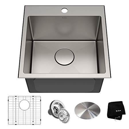 Kraus KHT301-18 Standart PRO Kitchen Stainless Steel Sink, 18 inch, 18 inch