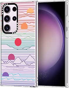 MOSNOVO for Galaxy S23 Ultra Case, [Buffertech 6.6 ft Drop Impact] [Anti Peel Off] Clear Shockproof TPU Protective Bumper Phone Cases Cover with Sunrise and Sunset Design for Samsung Galaxy S23 Ultra