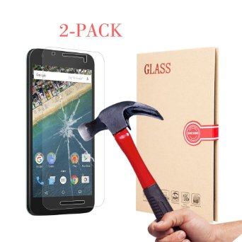 BACAMA® Tempered Glass Screen Protector for Nexus 5X [2-Pack] HD Clear 99% Touch Screen Responsive with Cutout for Front Lens Camera