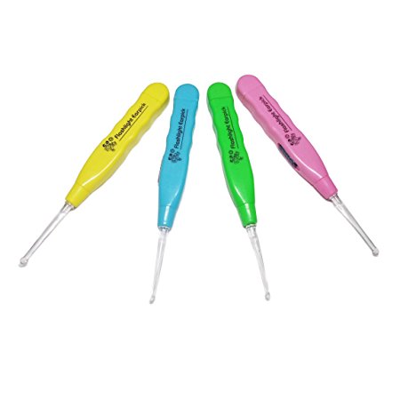 LED Flash Curette Earpick Ear Wax Pick Remover Tool, Random colors(2pcs Set)