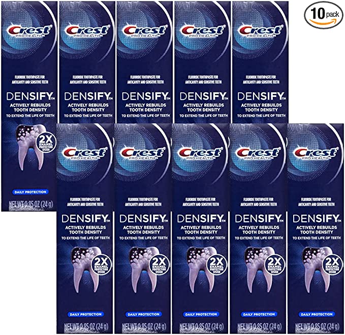 Crest Pro-Health Densify Daily Protection Toothpaste, Travel Size 0.85 oz (24g) - Pack of 10