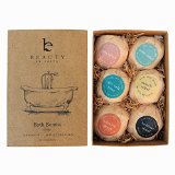 Bath Bomb Gift Set - 6 Pack of Large Bath Fizzies with Organic and Natural Ingredients - Lush Luxurious and Fizzy Healing Soak Bombs with Essential Oils Shea Butter and Epsom Salts - Moisturizing and Perfect Gift Idea - USA Made