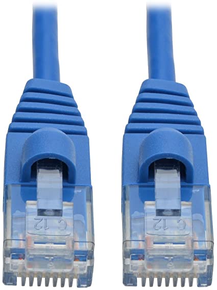 Tripp Lite Cat6a 10G Ethernet Cable, Snagless Molded Slim UTP Network Patch Cable (RJ45 M/M), Blue, 1 ft. (N261-S01-BL)