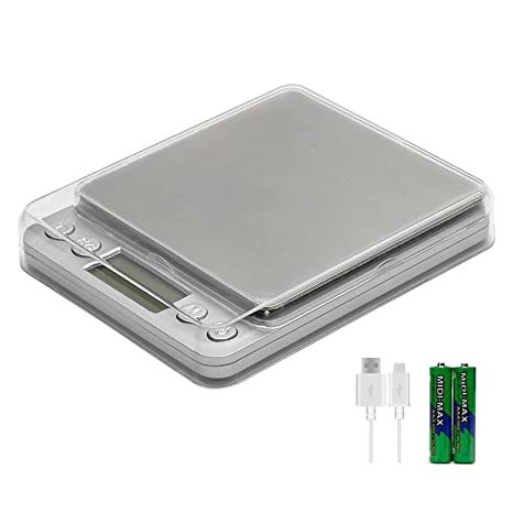 Imaczi Upgraded USB Charging Small Kitchen Scale, 3kg/0.1g Mini Food Electronic Scale, High Accuracy Cooking Scale, Pocket Scale with LCD Display