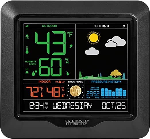 La Crosse Technology S84107-Int Color Forecast Station, Black