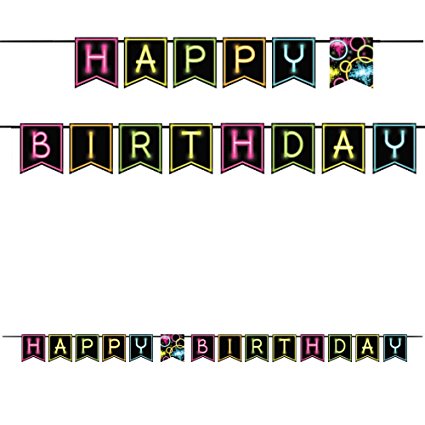 Glow Party Birthday Banner