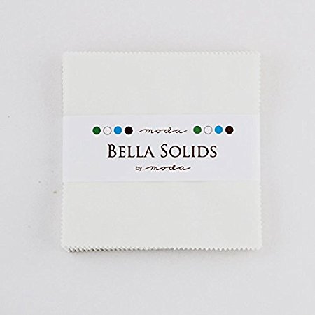 Moda Bella Solids White Bleached 9900PP-98 Charm Pack, 42 5-inch Cotton Fabric Squares