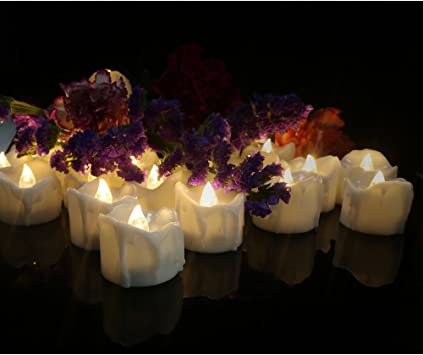 Tealight Candles Battery Operated with Timer (6Hrs ON 18Hrs Off Cycle), 12pcs Timing LED Flickering Flameless Tea Light Electric Fake Votive Candles in Warm White for Xmas Party Halloween Wedding