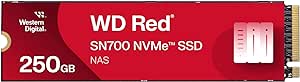 WD Red SN700 NVMe SSD 250 GB (SSD für NAS-Geräte, 24/7‐NAS‐Workloads, Dauerhaltbarkeit von bis zu 500 TBW, Kompatibilität mit vielen NAS-Systemen)