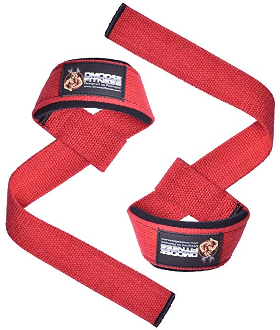 DMoose Fitness Lifting Straps (Pair) – Premium Quality, Adjustment loop, Neoprene Padding, Reinforced Stitching, Non-Slip Support - Secure your Grip by Maximizing Weightlifting, Powerlifting, Strength