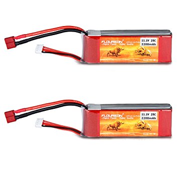 Floureon 2 Packs 3S 11.1V 2200mAh 25C Lipo Battery with Deans Plug for RC Quadcopter Helicopter Airplane Multi-motor Hobby DIY Parts (4.17 x 1.38 x 0.98 Inch)