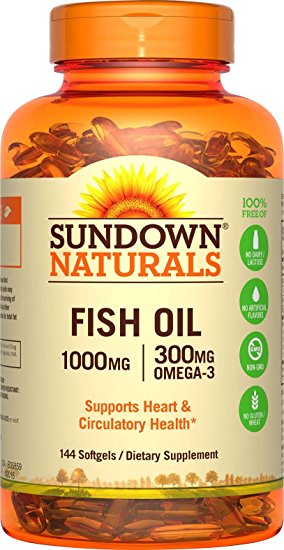 Sundown Naturals Fish Oil 1000 mg, 120 24 Bonus Softgels