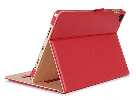 ProCase Samsung Galaxy Tab A 9.7 Case - Standing Cover Folio Case for 2015 Galaxy Tab A Tablet (9.7 inch, SM-T550 P550), with Multiple Viewing angles, auto Sleep/Wake, Document Card Pocket (Red)