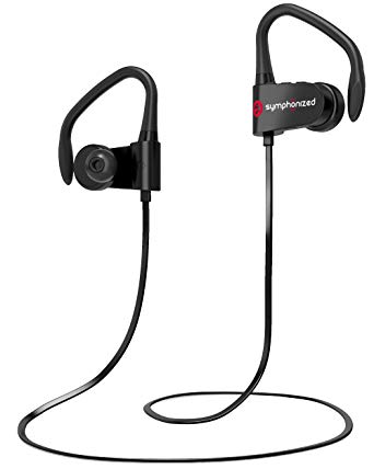 Symphonized PWR Bluetooth Earbuds, Wireless, Water Resistant Sport Earphones with Mic, HD Stereo, Sweatproof in-Ear Headphones, Secure Fit Buds, Gym, Running, Workout, Travel Headset (Black)