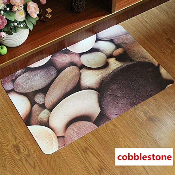 Pebble Door Mats Machine Washable for Outdoor Indoor Bathroom Kitchen Decor Living Room Rug Mat（23.6 x 15.7 Inches）