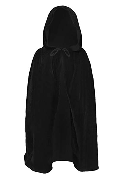 Kids Halloween Christmas Costumes Cape Velvet Hooded Cosplay Party Cloak Wizard Robe