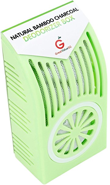 Buy More Save More Great Value SG Natural Bamboo Charcoal Deodorizer Box- BEST REFRIGERATOR ODOR & MOISTURE ABSORBER - Better than Baking Soda - Keep food fresh longer and air cleaner (Spring Green)