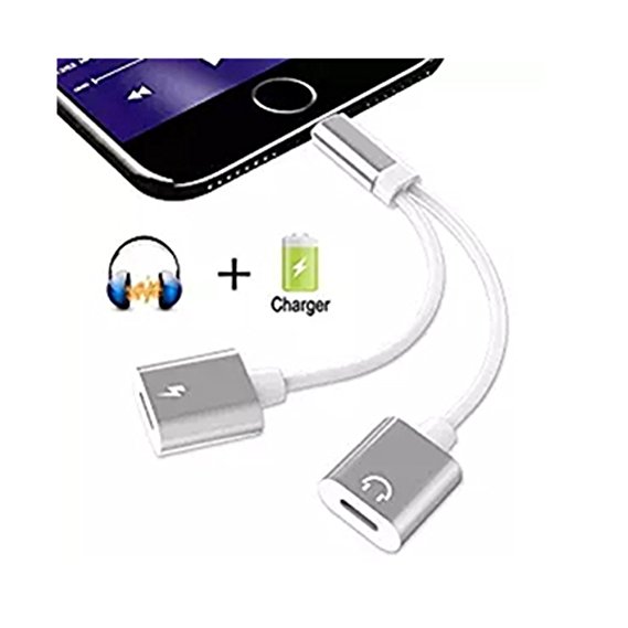 iPhone Adapter & Splitter, Weiaio - [Sliver] Dual Lightning Headphone Audio & Charge Adapter, Lightning Adapter Headphone ,Charge Cable For iPhone 7 / 7 Plus / iPhone 8 / 8 Plus / iPHONE X