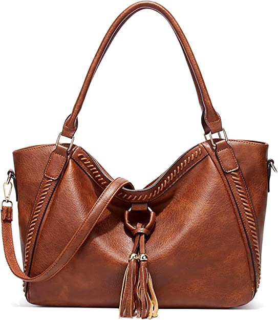 Hobo Bags for Women Large Crossbody Bags Leather Boho Purses and Handbags for ShoppingBrown