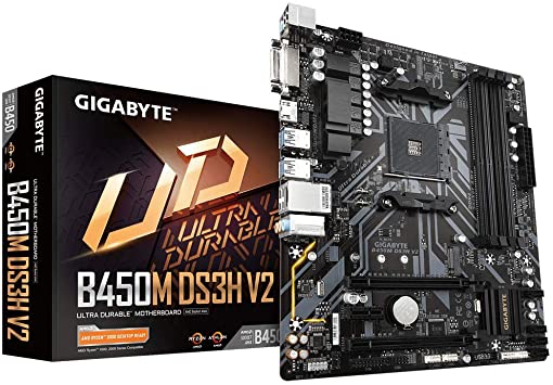 GIGABYTE B450M DS3H V2 (AMD Ryzen AM4/Micro ATX/M.2/HMDI/DVI/USB 3.1/DDR4/Motherboard)