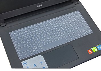 CaseBuy Ultrathin Silicone Keyboard Cover Protector for 13.3" Dell Inspiron 13-5368 13-7368 i5368 i7368, 15.6" Dell XPS 15-9550, Inspiron 15-5568 15-7568 15-7569 i5568 i7568 i7569 US Version(Clear)