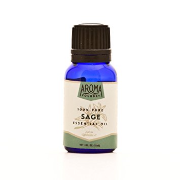 Aroma Foundry Sage Essential Oil - 15 ml - 100% Pure & All Natural