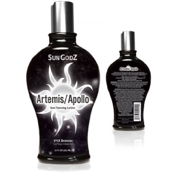 SunGodZ Apollo/Artemis 375X Bronzer Tanning Lotion with Argan, Coconut Oil and Agave