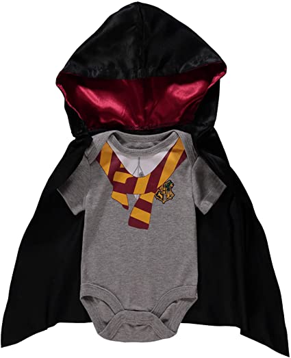 Harry Potter Infant Baby Boys' Onesie Bodysuit with Detachable Hoodie Cape Baby Costume