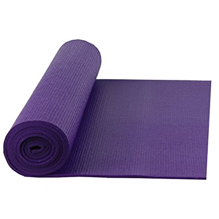 Yogavni Best Selling Top Studio Quality, Double 6mm (1/4 Inch) Thick, 72 Inch Long, Phthalates Free, Latex, Heavy Metals, Eco (No Toxins) Per Yoga Mat, Dark Purple, Standard