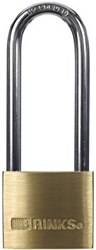 Brinks 161-42001 1-9/16-Inch 40mm Solid Brass Padlock with 2.5-Inch Shackle, 1-Pack