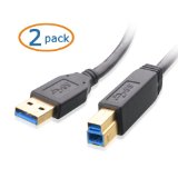 Cable Matters 2 Pack SuperSpeed USB 30 Type A to B Cable in Black 6 Feet