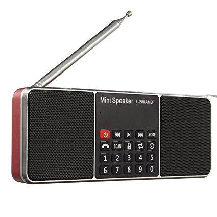 Bluetooth Radio Speaker,ELEGIANT Portable Multifunction Dual Channel Digital AM/FM Radio Media Wireless Speaker MP3 Music Player Support TF Card/USB Disk with LED Screen Display,Clock Function