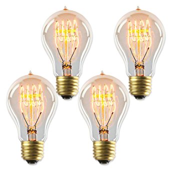 ANYQOO Edison Light Bulbs 40W Dimmable Filament Lamp 360 Degree Lighting Chandelier Pack of 4