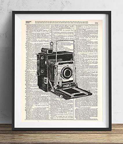 Vintage Camera (#2) Upcycled Dictionary Art Print 8x10