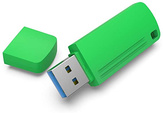 Aiibe USB Stick 32GB USB 3.0 Flash Drive Single 32 GB USB Key Thumb Drive Data Storage Memory Stick USB Drive 3.0 with Lanyard (32G, Green)