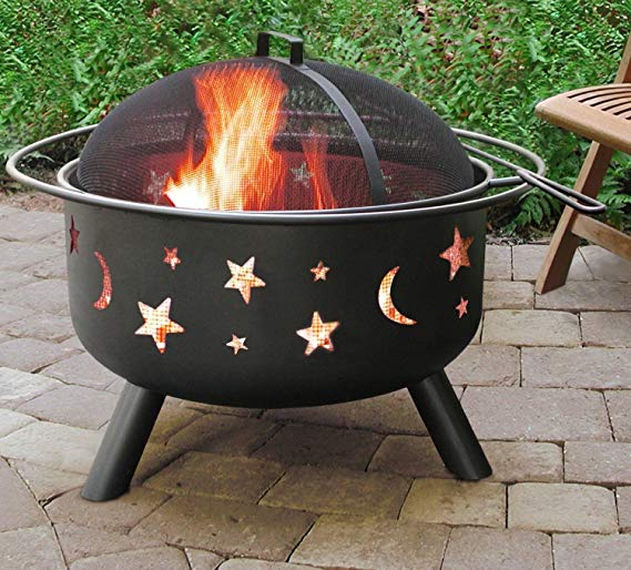 Fireplace Backyard Wood Burning Heater Steel Bowl Star Patio Fire Pit Outdoor   FREE E - Book