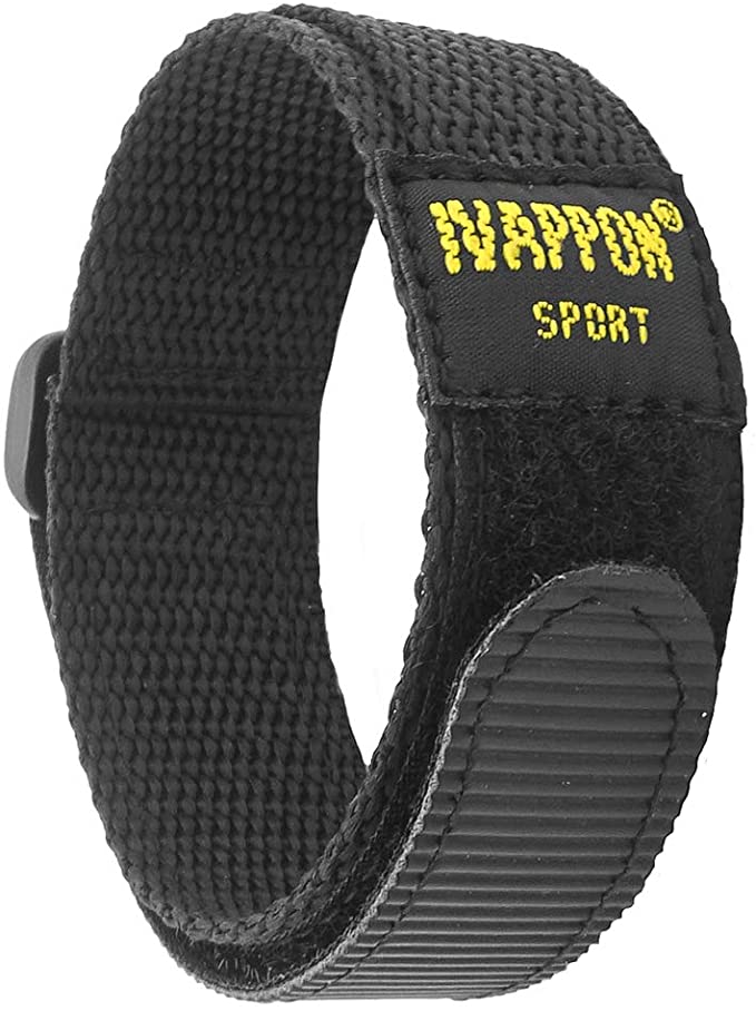 IVAPPON Hook Loop Sport Watch Strap 18mm 20mm Nylon Straps Black Blue Fastening Watchband…