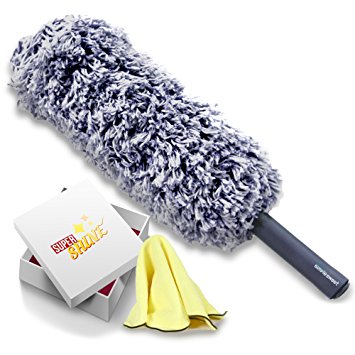 Washable Microfiber Duster for Car Exterior - Gray, 24" long w/ Microfiber Cleaning Towel N California Car Duster X - SimpleSweet Dust Meister