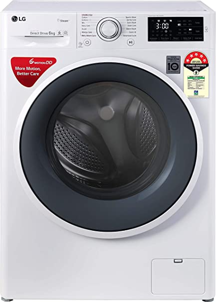 LG 6.0 Kg 5 Star Inverter Fully-Automatic Front Loading Washing Machine (FHT1006ZNW, White, 6 Motion Direct Drive)