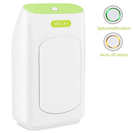 SIEGES Dehumidifier, Small Electric Dehumidifier Remove Up to 300ml of Moisture/day Portable Mini Air Dehumidifier Ultra Quiet Auto Shut off, fit for 220 sq ft Home Kitchen Bathroom Closet RV Bedroom
