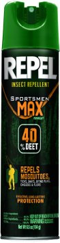 REPEL HG-63801 Sportsmen Max Formula Insect Aerosol, 6.5-Ounce, 6-Pack