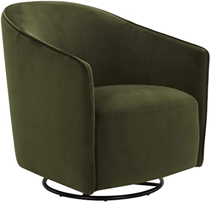 Amazon Brand – Rivet Stowell Modern Velvet Glider Chair with Curved Back and Arms, 29.5"W, Forest Green