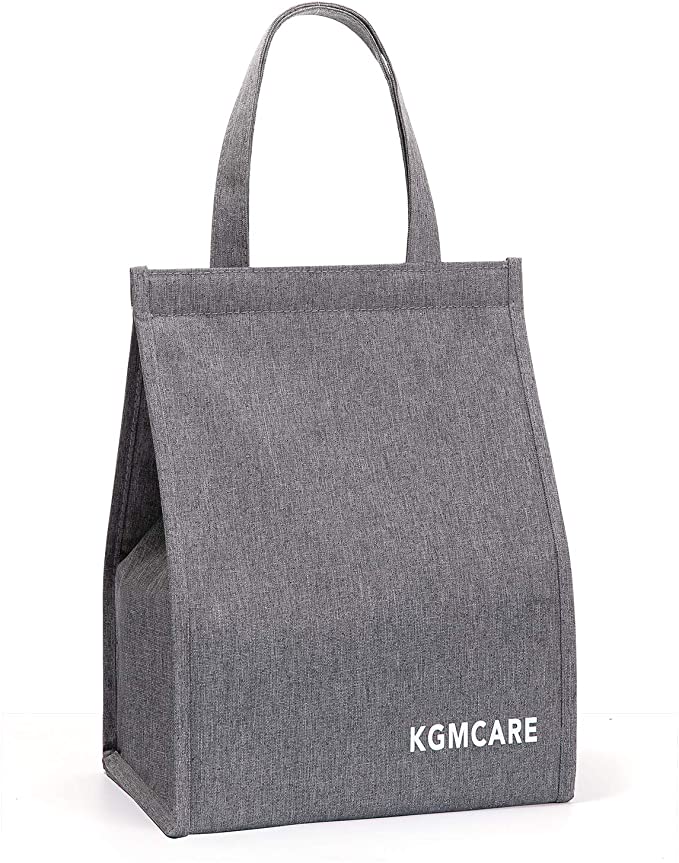 KGMcare Lunch Bags for Men& Women- Waterproof Insulated Lunch Tote Bag, Cooler Box for School, Office, Outdoors and Picnic (Gray)