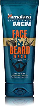 Himalaya Men's Face and Beard Wash, Daily Facial Cleanser and Beard Conditioner for a Clean and a Soft, Healthy-Looking, Hydrated and Tame Beard, Non-Drying, For All Skin Types, 2.7 oz