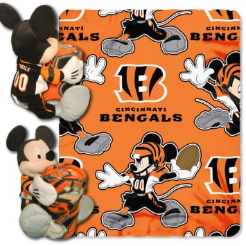 NFL Mickey Mouse Pillow with Fleece Throw Blanket Set