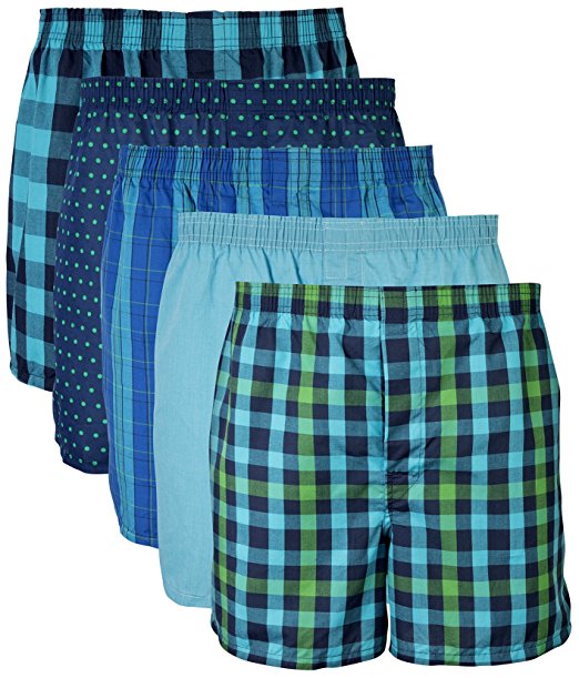 Gildan Men's Woven Boxer Underwear 5 Pack