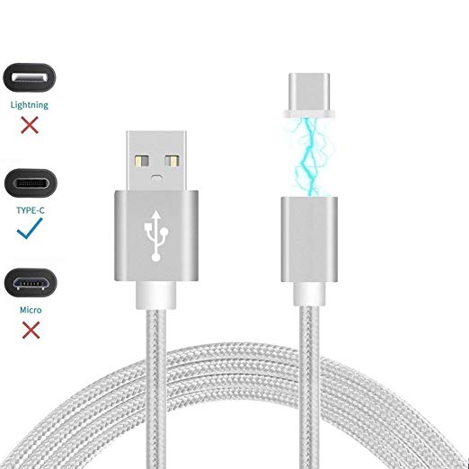 I-Sonite (Silver) Magnetic USB Micro USB Nylon Braided Fast Rapid Charging & Data Syc Transfer Cable with LED Light Indicator for Lenovo Vibe B