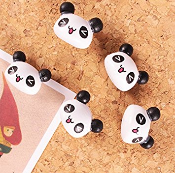 Cute 3D Cartoon Wooden Pandas Head Pushpins for Corkboard / Decrorative Thumb Tacks Set of 5 PCS